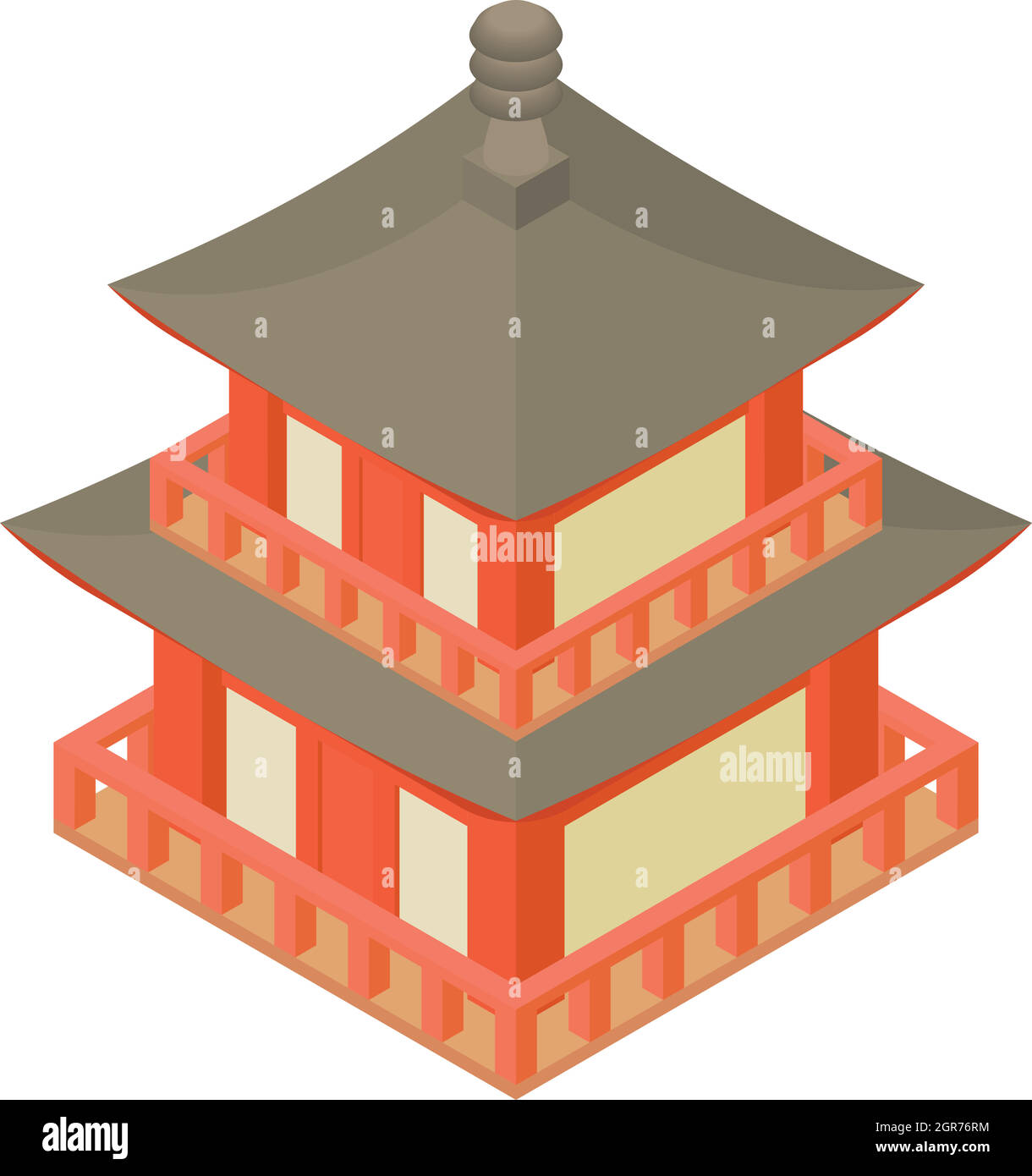 L'icône de la pagode, style cartoon Illustration de Vecteur