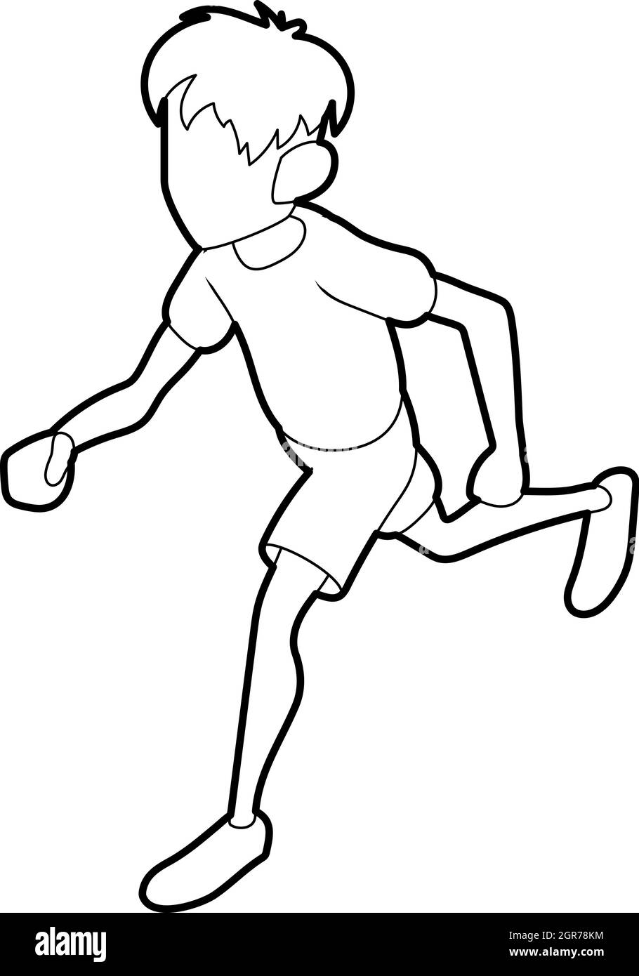 Running Man, icône de style contour Illustration de Vecteur