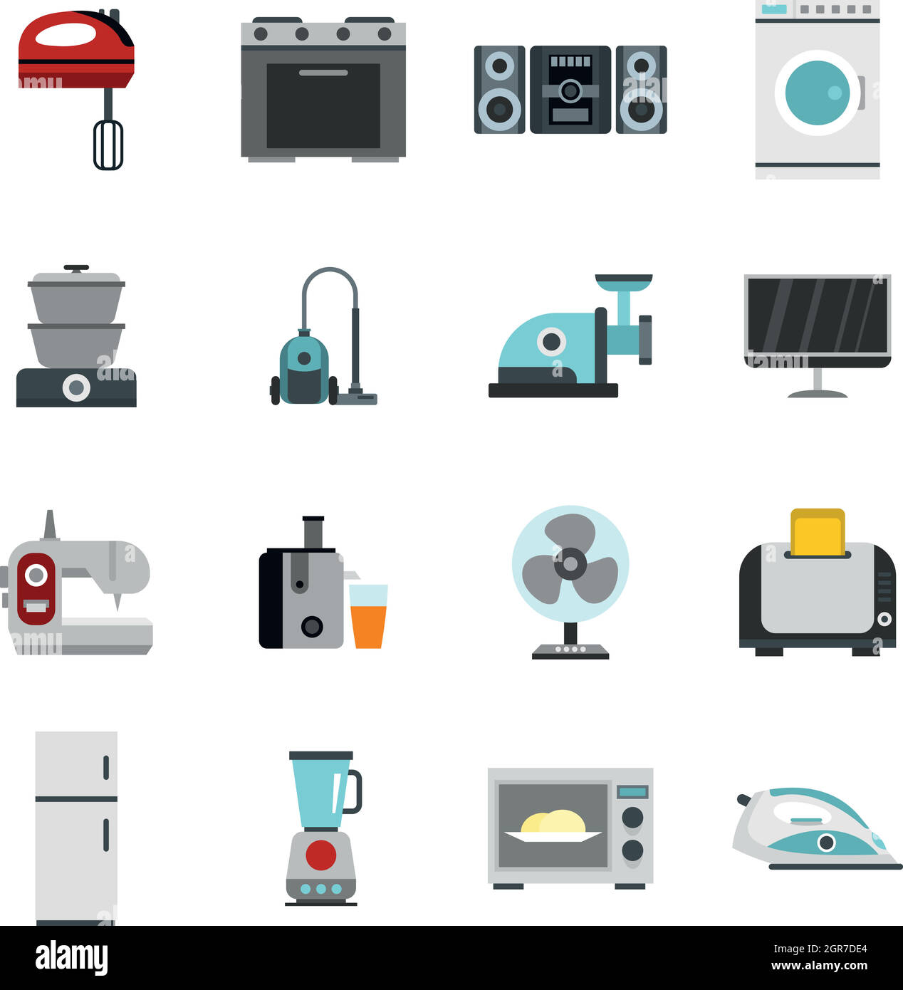 Les icônes de l'électroménager, définir un style plat Illustration de Vecteur