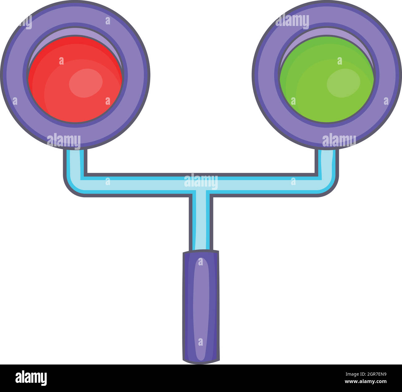 Feu de circulation pour les trains, l'icône de style cartoon Illustration de Vecteur