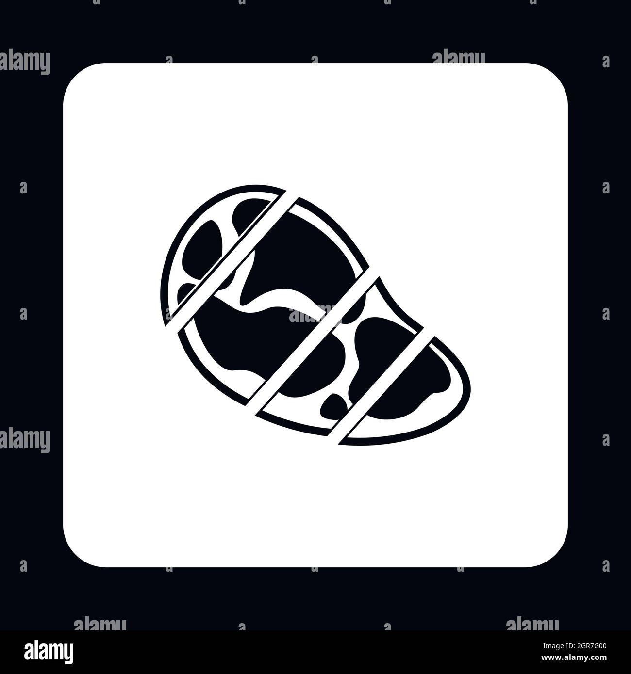 Steak coupé en morceaux, l'icône de style simple. Illustration de Vecteur