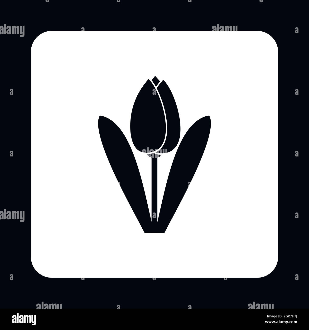 Fleur de tulipe, icône de style simple. Illustration de Vecteur