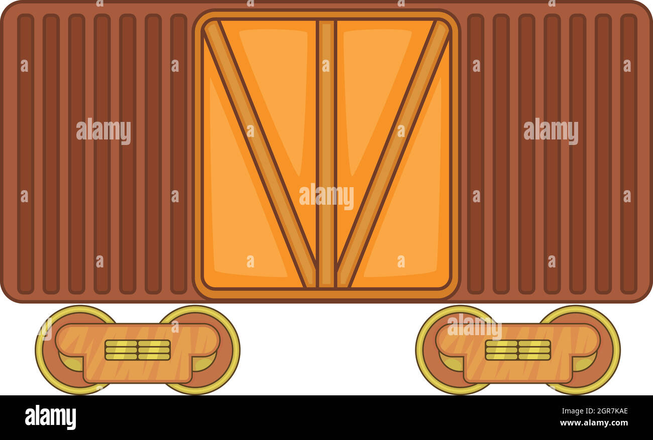 Train de fret, l'icône de style cartoon Illustration de Vecteur