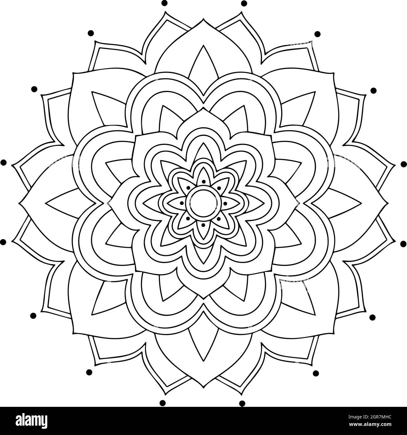 Motif Mandala sur fond blanc Illustration de Vecteur