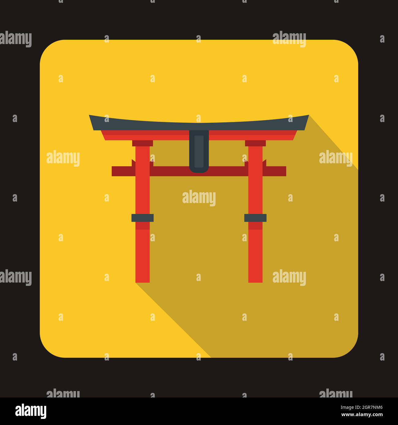 Japan gate icône dans le style plate Illustration de Vecteur