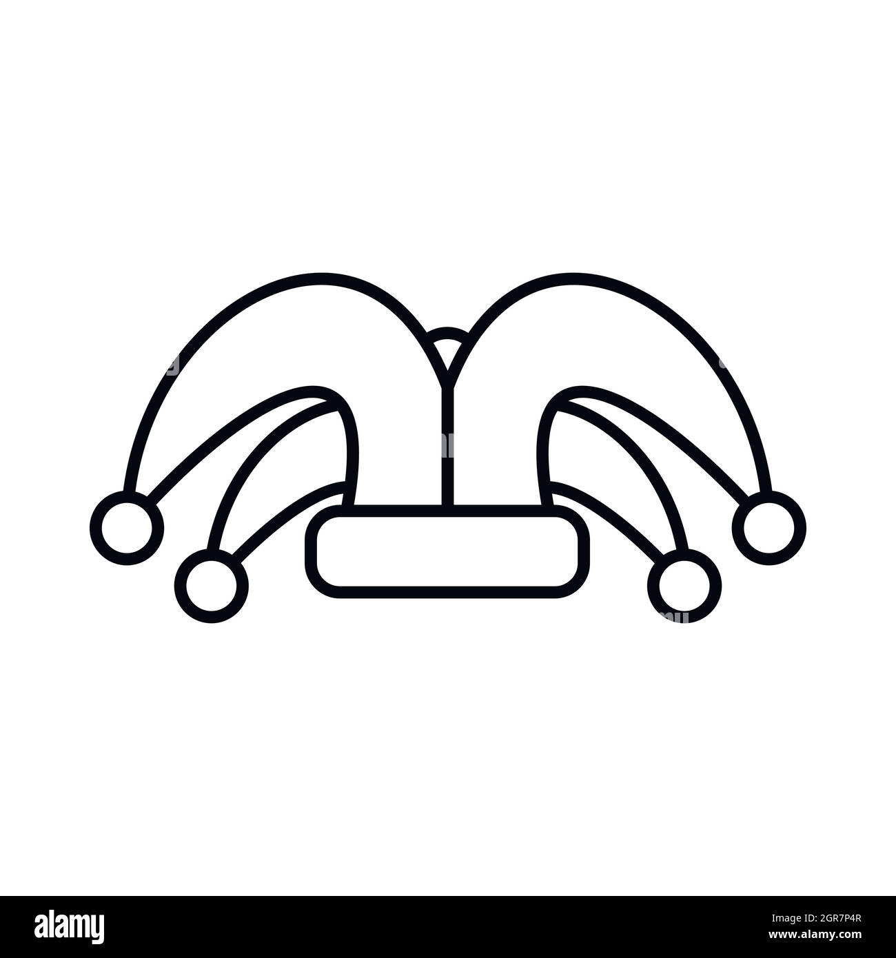 Jester hat, icône de style contour Illustration de Vecteur