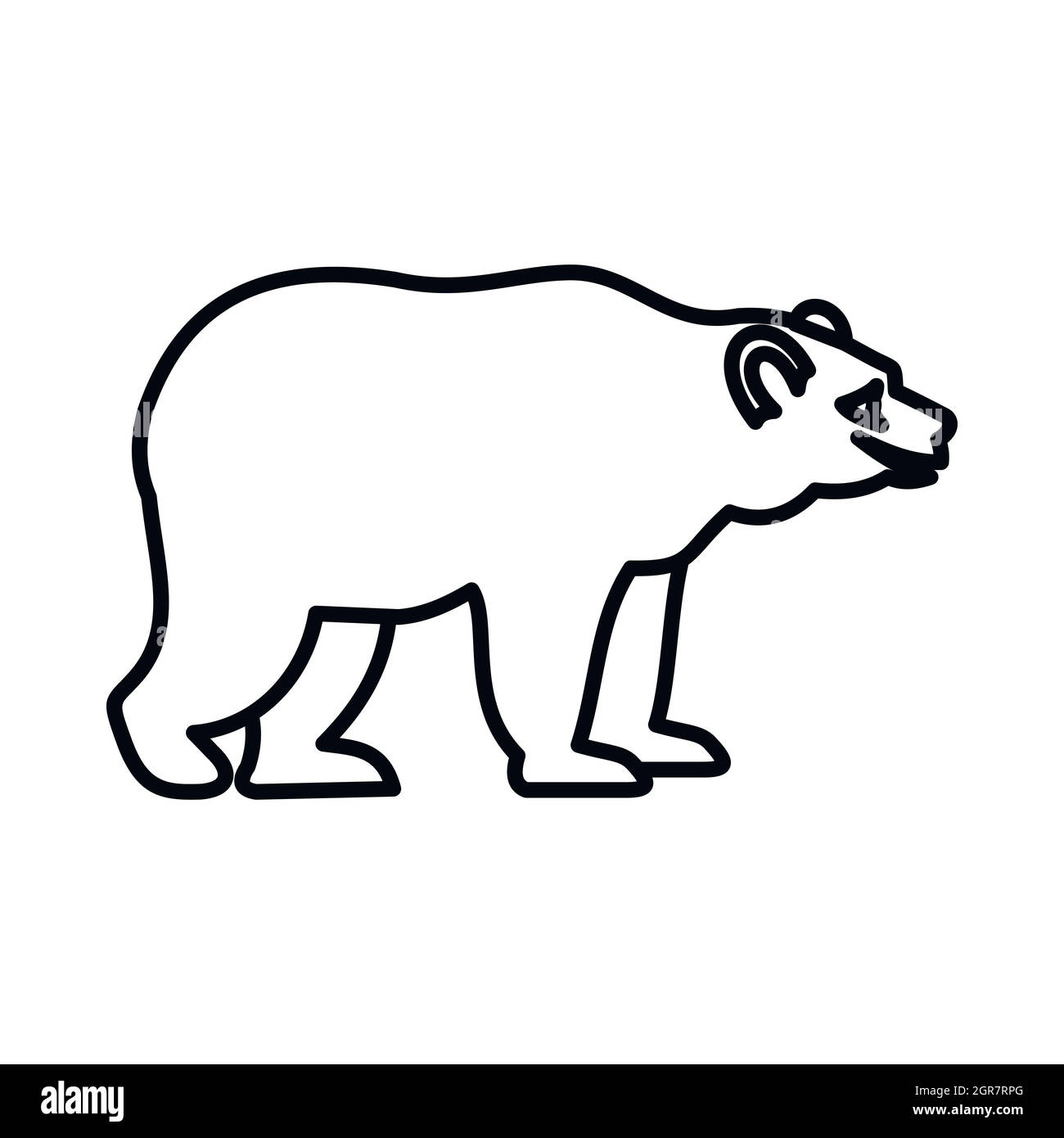 L'icône de l'ours dans le style contour Illustration de Vecteur