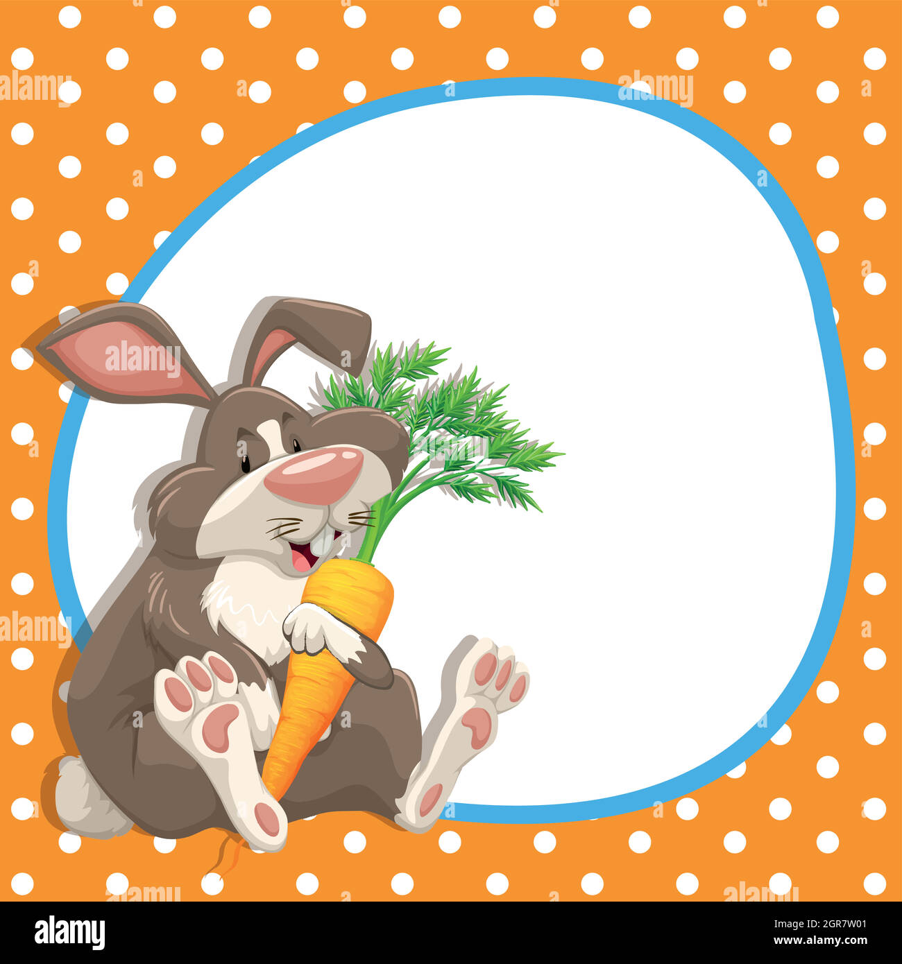 Motif bordure avec lapin et carotte Illustration de Vecteur