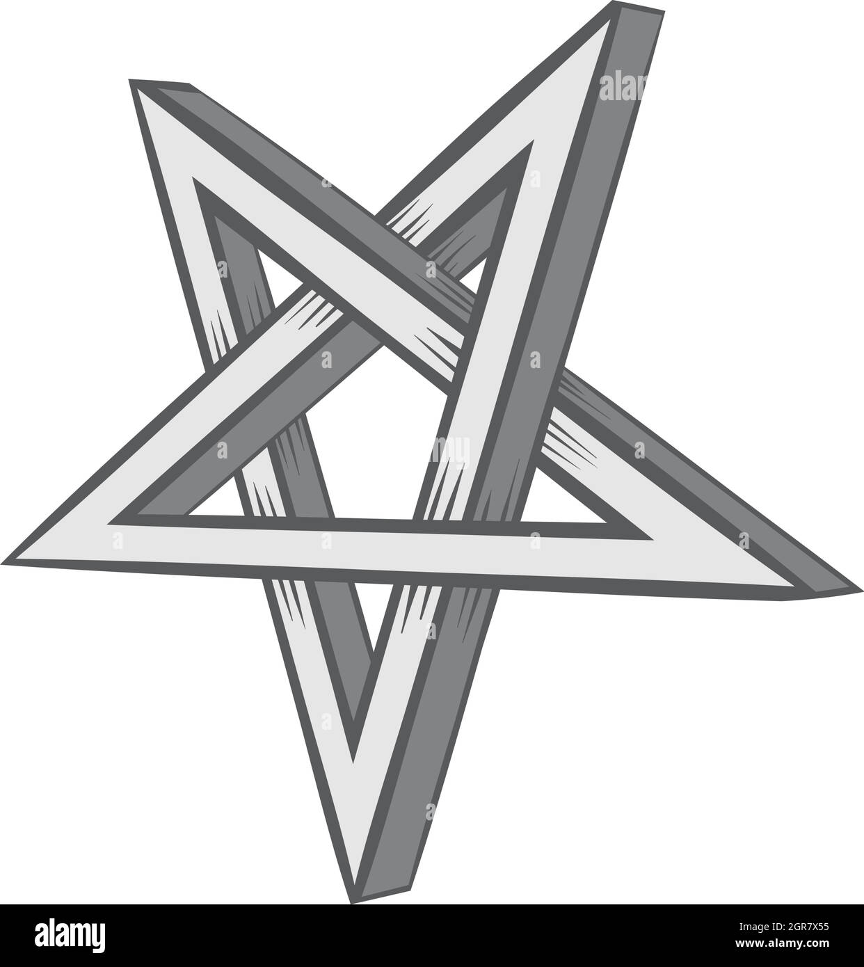 Star crossed, icône style monochrome noir Illustration de Vecteur