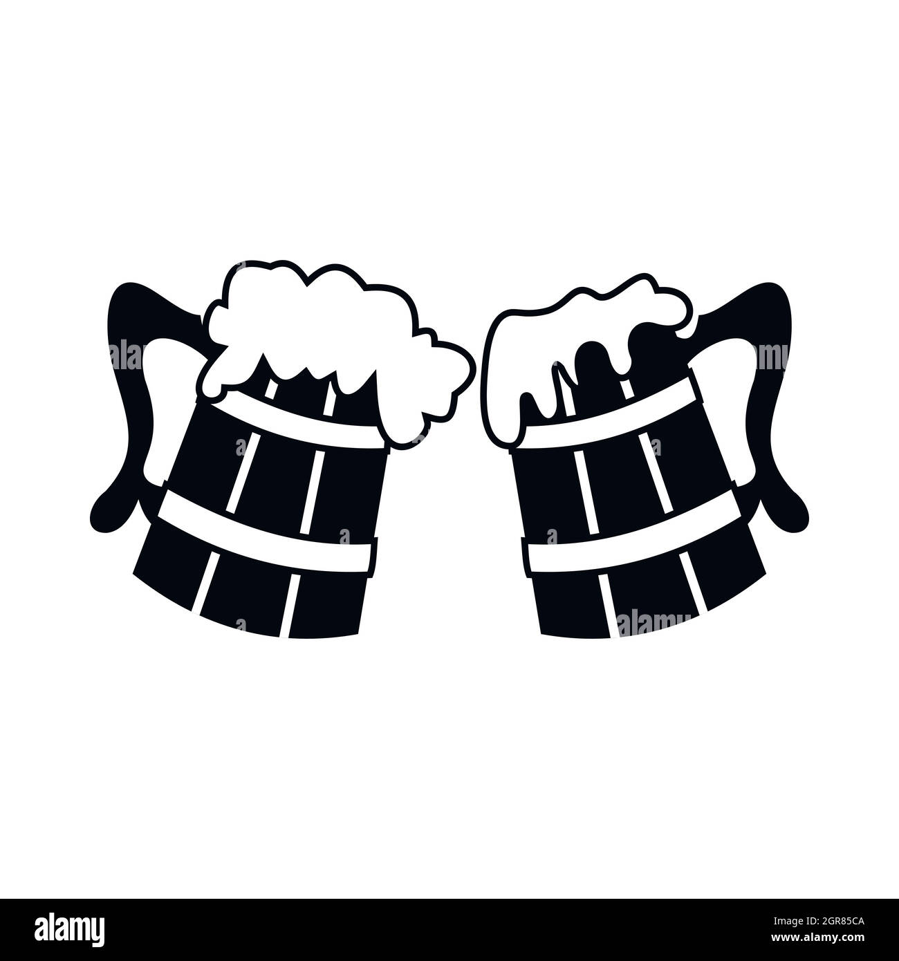 L'icône en bois verres, le style simple Illustration de Vecteur