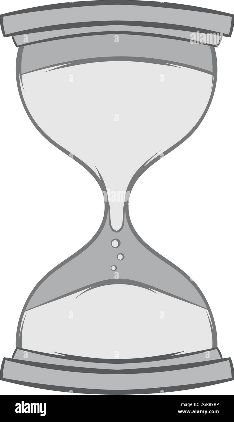 Icône en forme de sablier, style monochrome noir Illustration de Vecteur