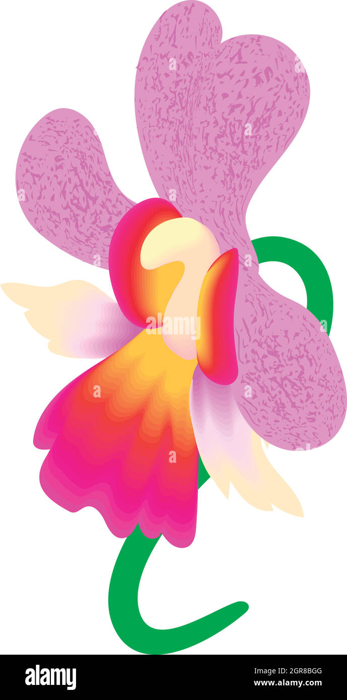 Orchidée rose, l'icône de style cartoon Illustration de Vecteur