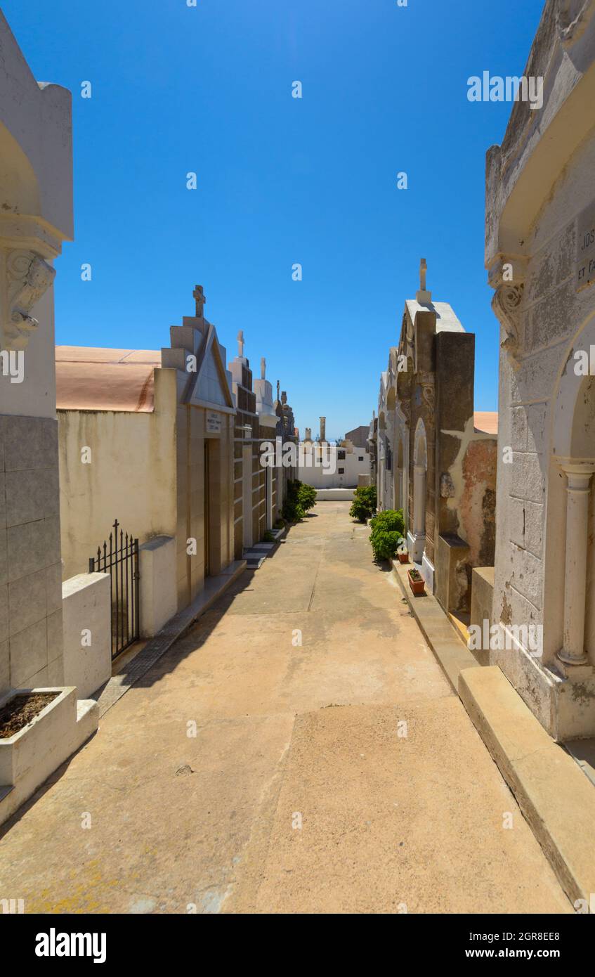 L'intérieur du cimetière marin de Bonifacio, Corse Banque D'Images