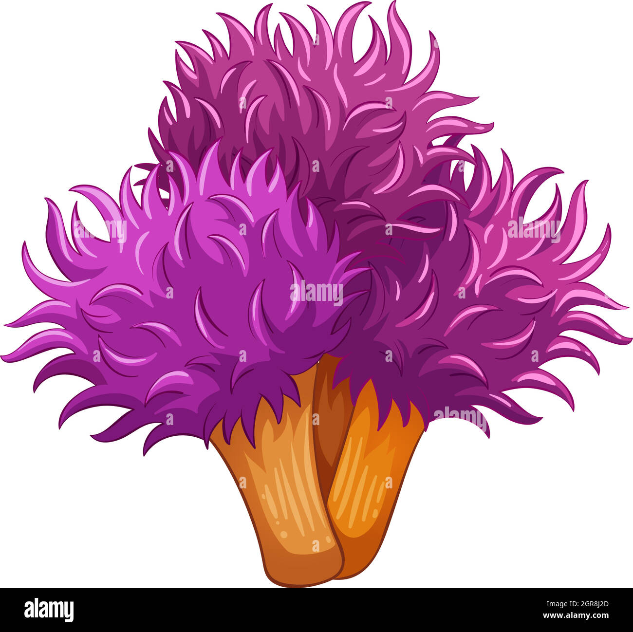 Fleur de corail simple de couleur pourpre Illustration de Vecteur