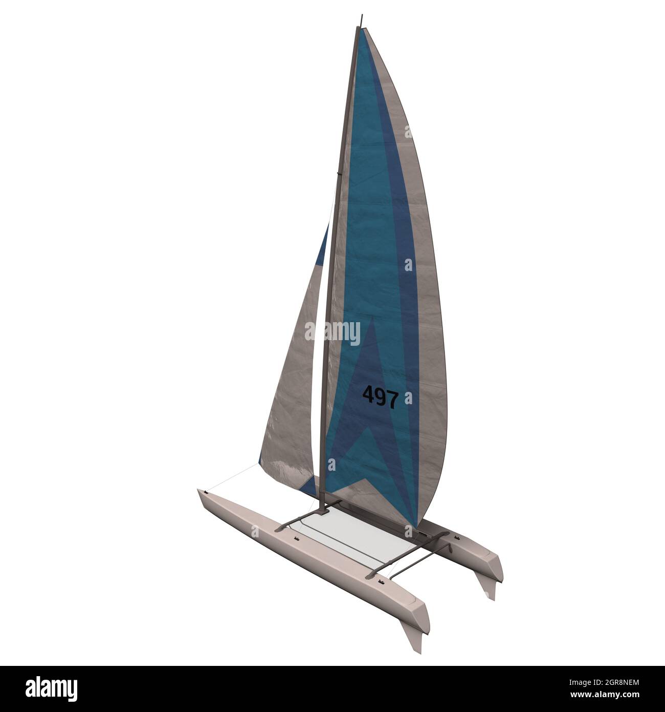 Catamaran d'illustration 3D isolé sur fond blanc Banque D'Images
