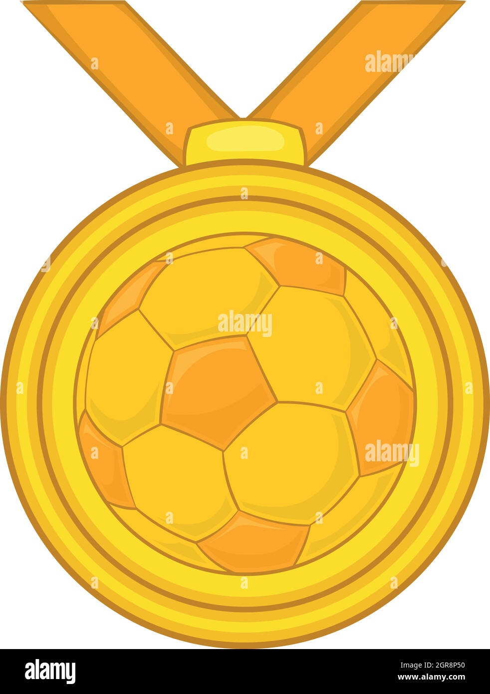 Médaille dans l'icône de football, cartoon style Illustration de Vecteur