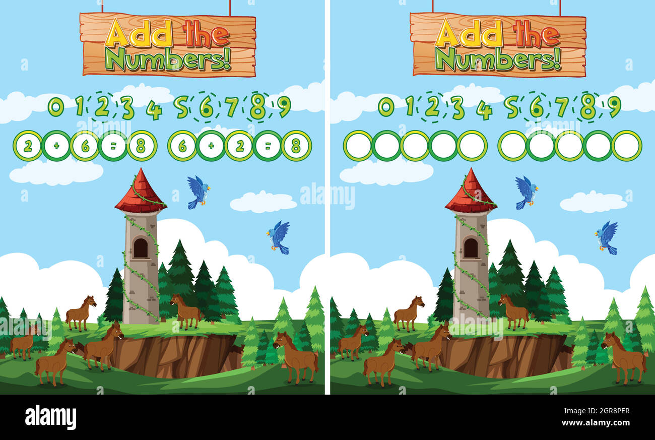 Ajoutez le modèle mathématique Numbers Illustration de Vecteur