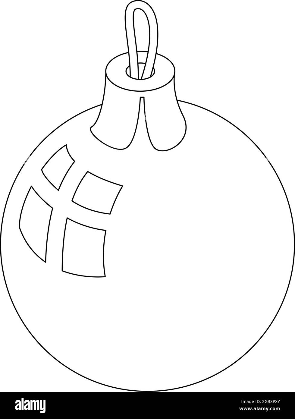 Boule de Noël, icône de style contour Illustration de Vecteur
