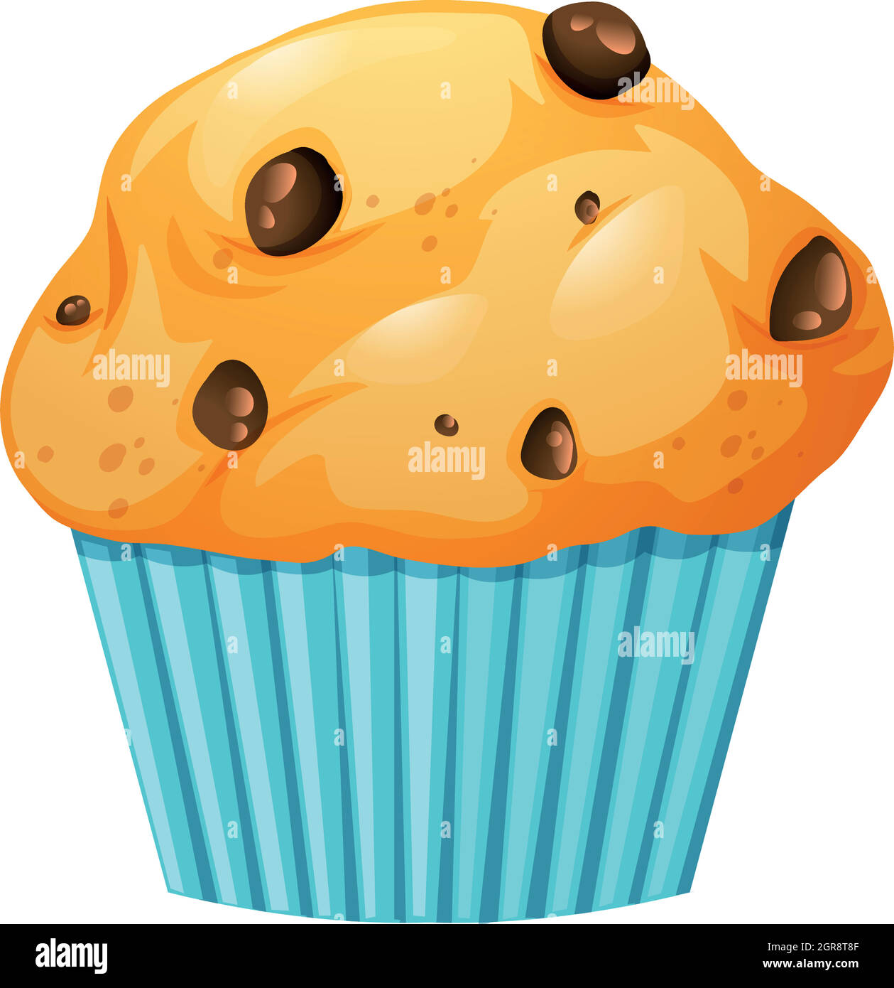 Muffin dans une tasse bleue Illustration de Vecteur