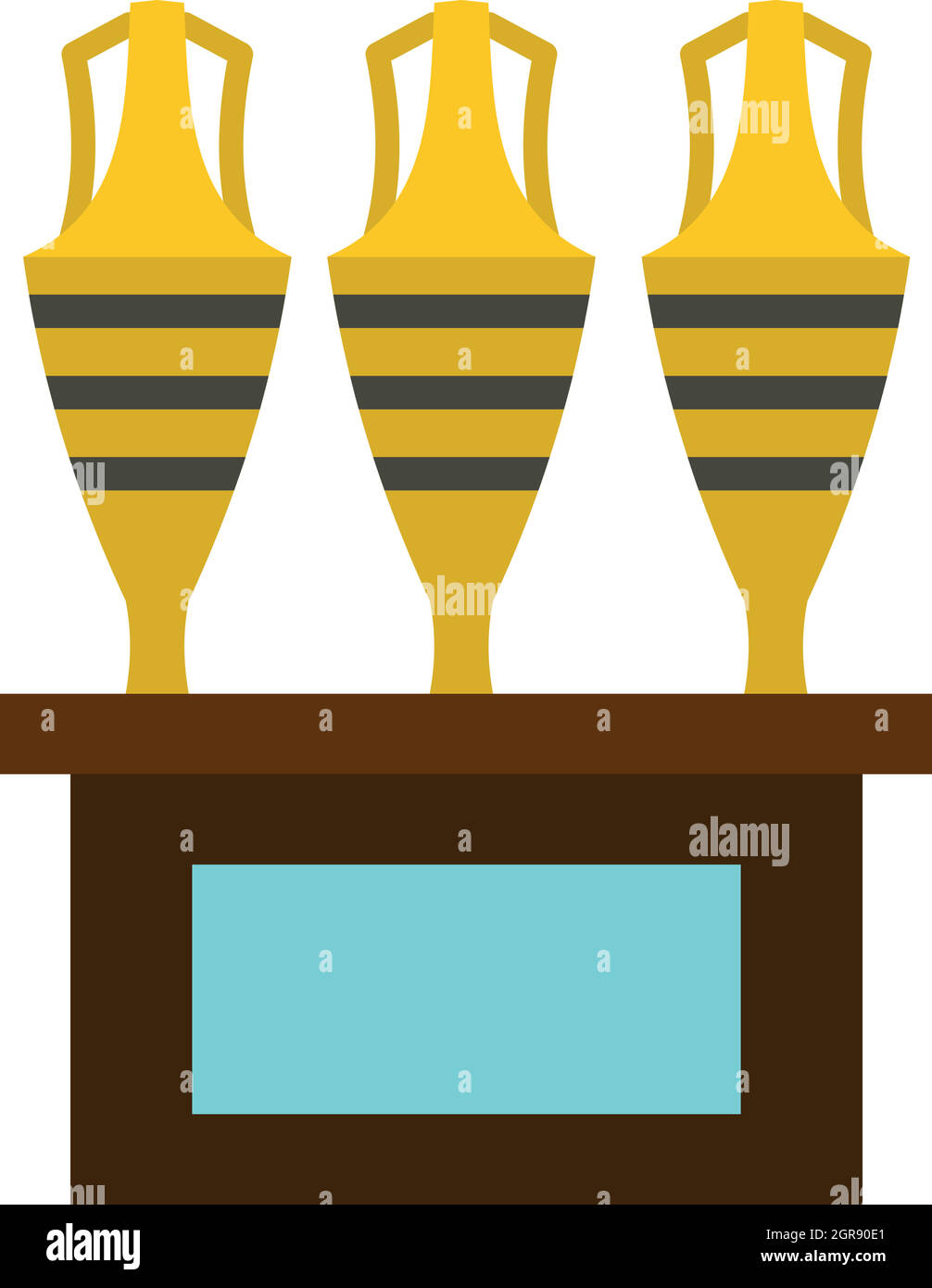 Trois vases égyptiens, l'icône de style plat Illustration de Vecteur