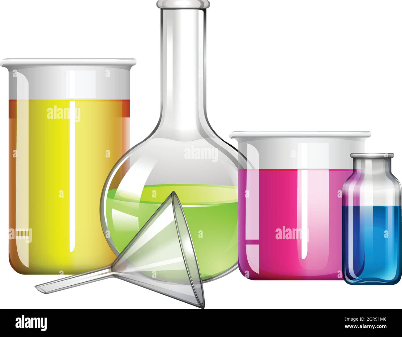 substance liquide dans des récipients en verre Illustration de Vecteur