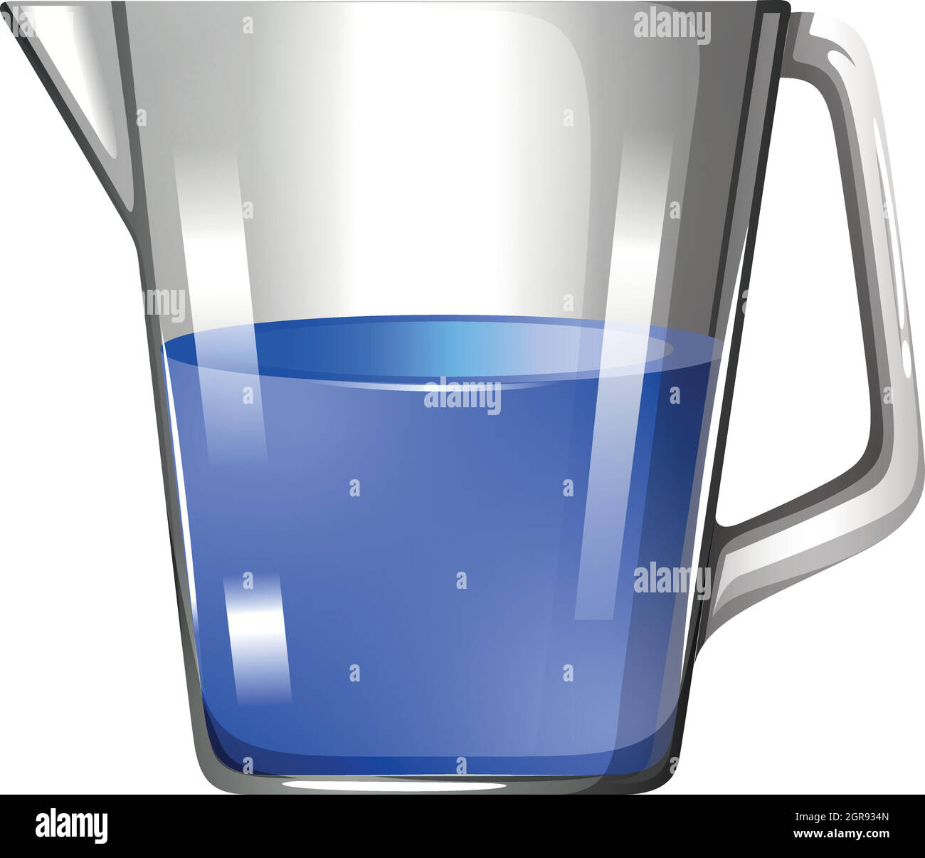 Substance bleue dans un bécher en verre Illustration de Vecteur