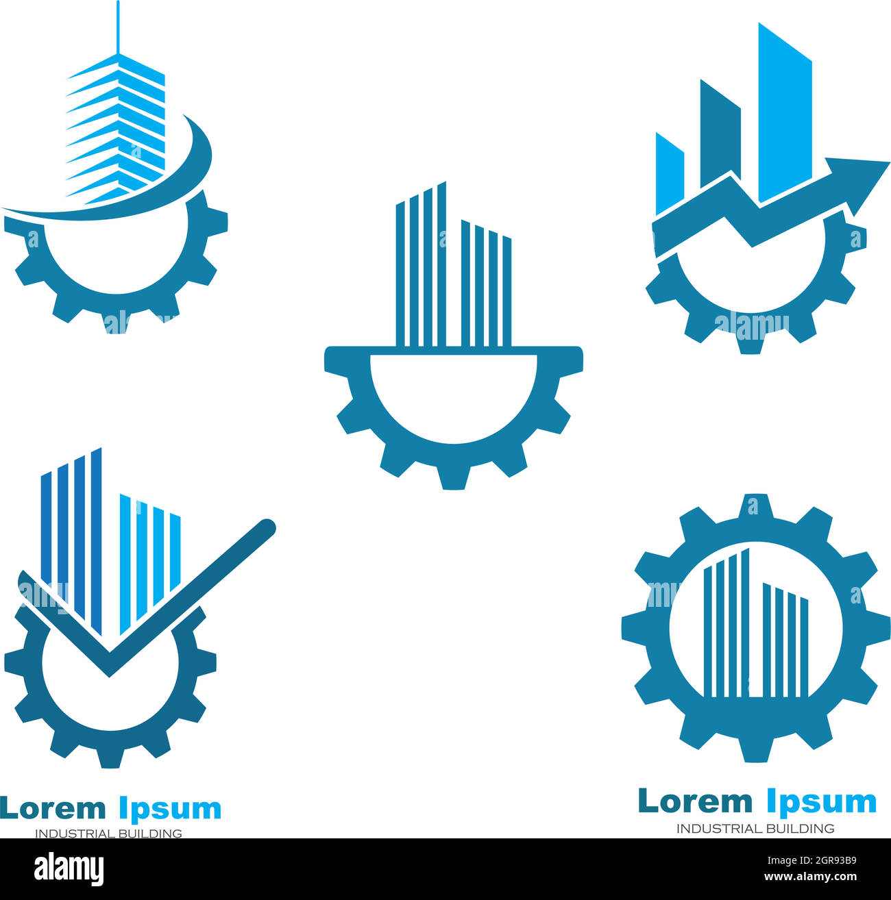 vecteur d'icône du logo de l'équipement de construction industriel Illustration de Vecteur