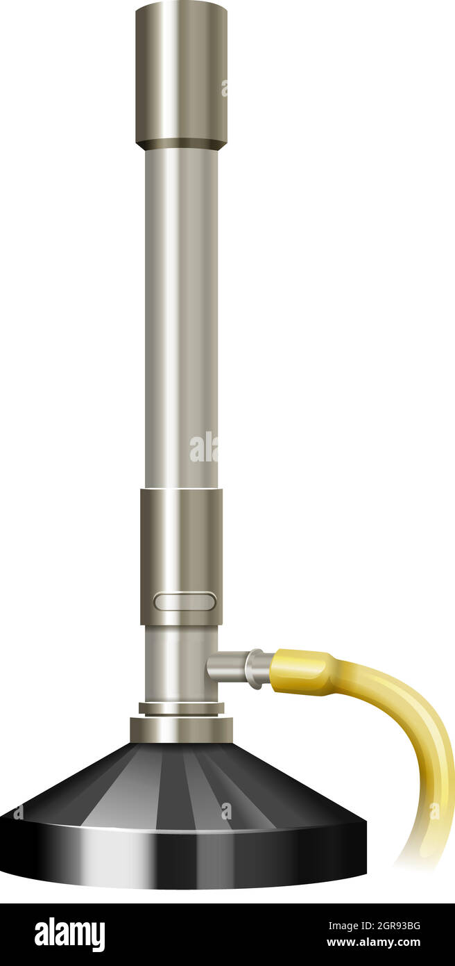 Brûleur de laboratoire avec tube métallique Illustration de Vecteur
