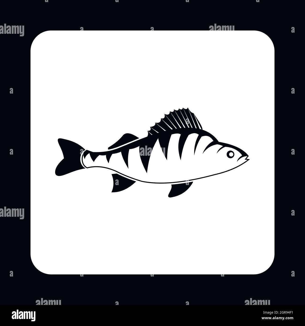 L'icône poisson perche, le style simple Illustration de Vecteur