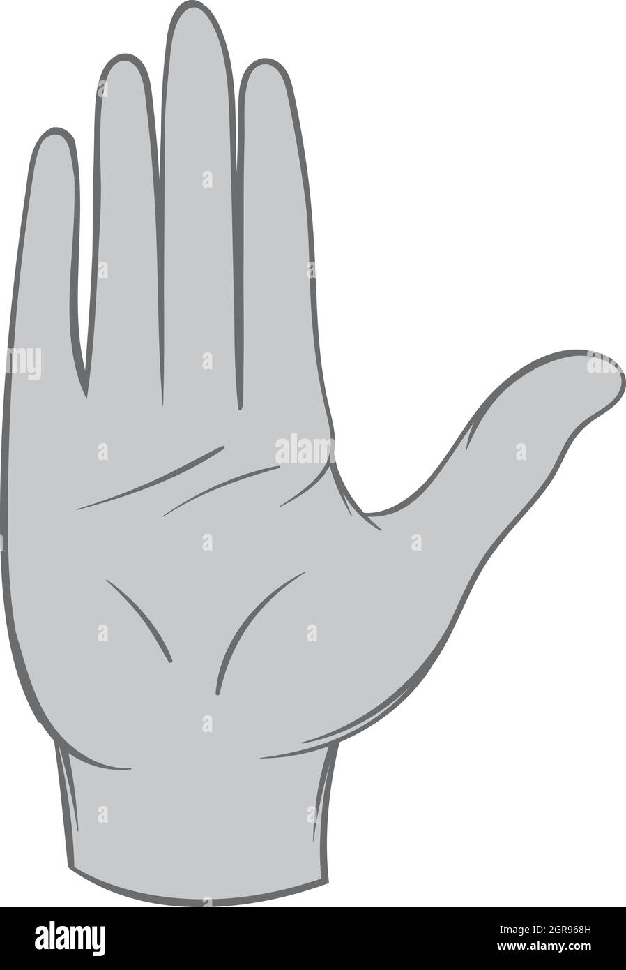 Ouvrez l'icône Palm, style monochrome noir Illustration de Vecteur