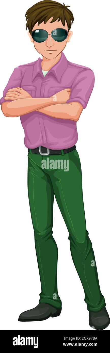 Un bel homme debout Illustration de Vecteur