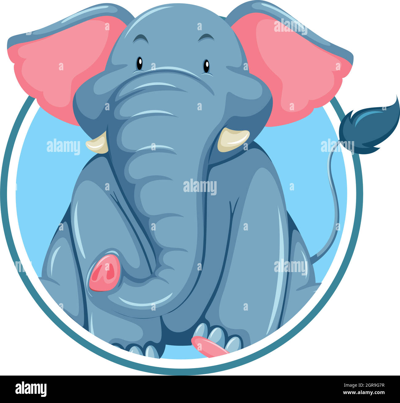 Un éléphant sur la bannière d'autocollant Illustration de Vecteur