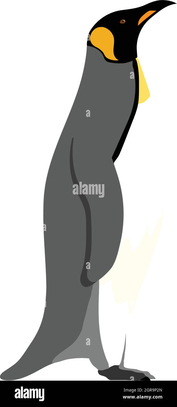 Aptenodytes patagonicus - Grand pingouin - vue latérale - vecteur plat isolé Illustration de Vecteur