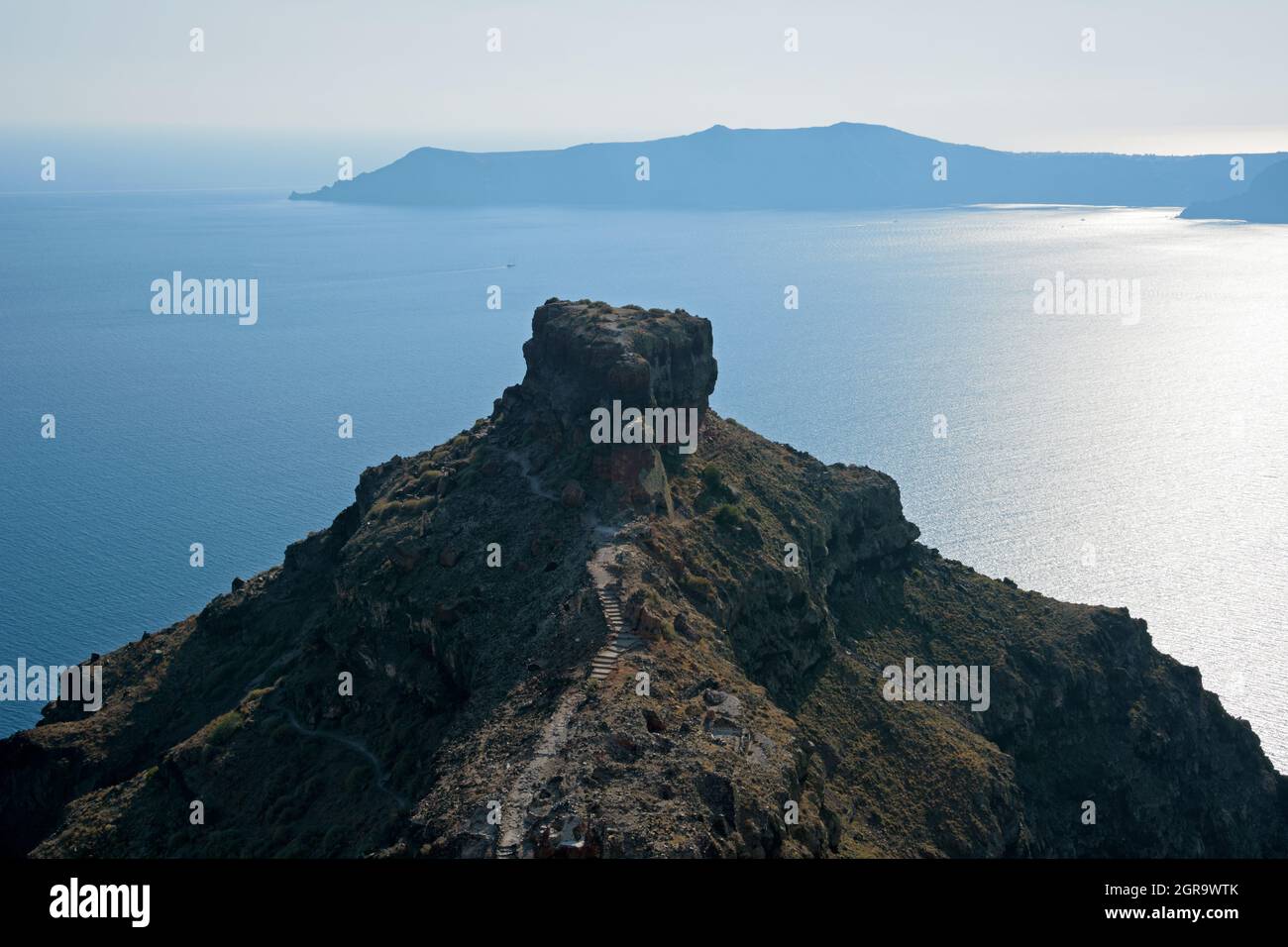 Skaros rock à Santorin, Grèce Banque D'Images