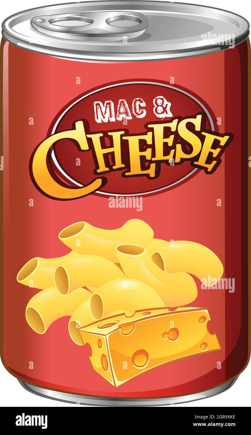 Mac en conserve et fromage blanc Illustration de Vecteur