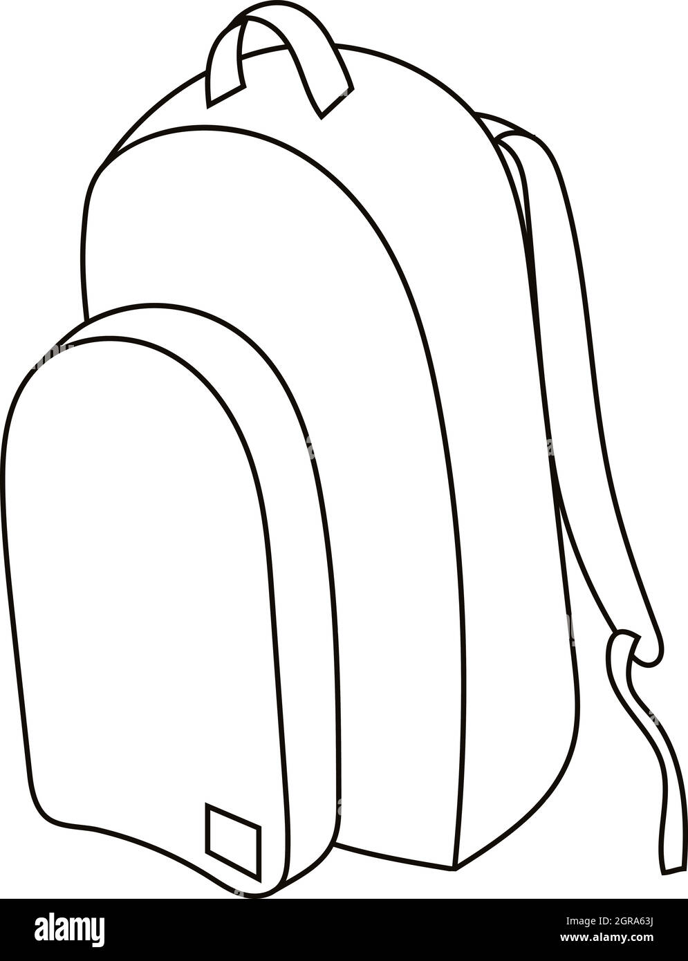 Sac à dos pour l'école, l'icône de style contour Illustration de Vecteur