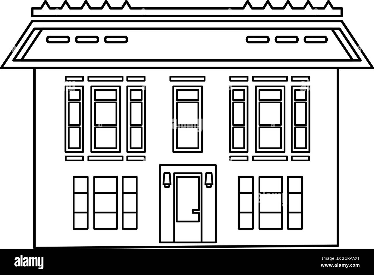 Chambre style du contour, icône Illustration de Vecteur