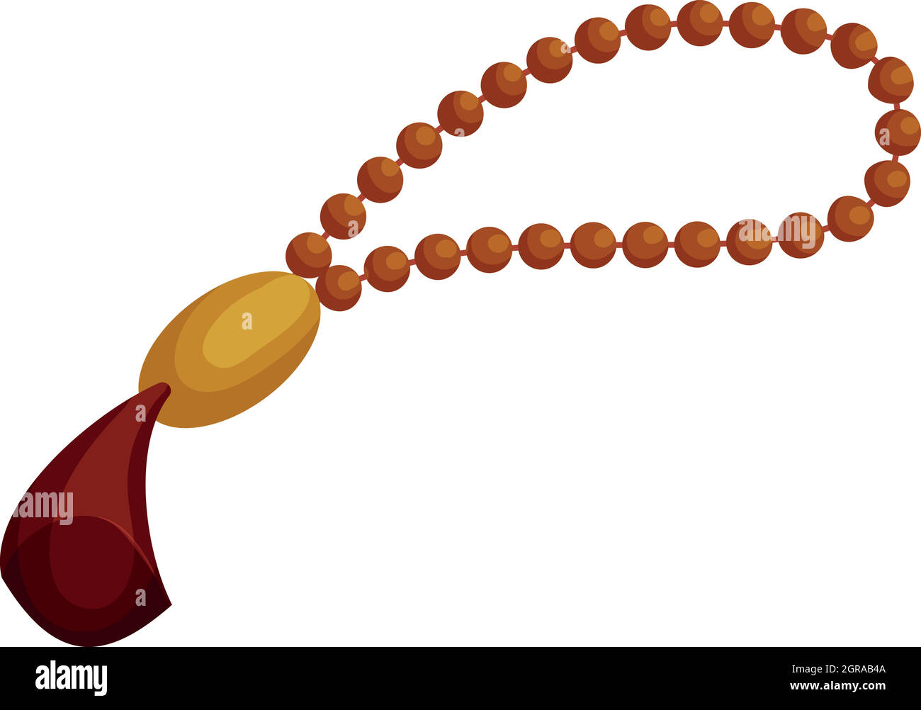 La prière musulmane, l'icône de perles style cartoon Illustration de Vecteur