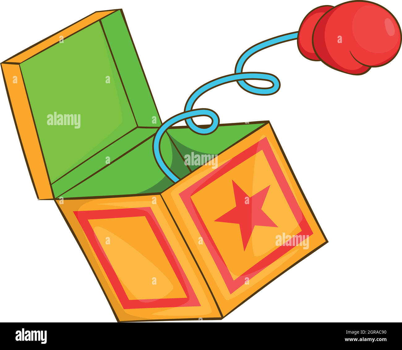 Gant de boxe rouge sur l'icône du printemps, style cartoon Illustration de Vecteur