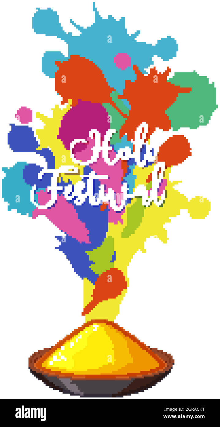 Happy Holi festival affiche design avec fond coloré Illustration de Vecteur