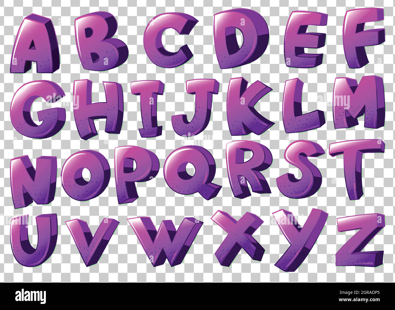 Lettres violettes de l'alphabet Illustration de Vecteur