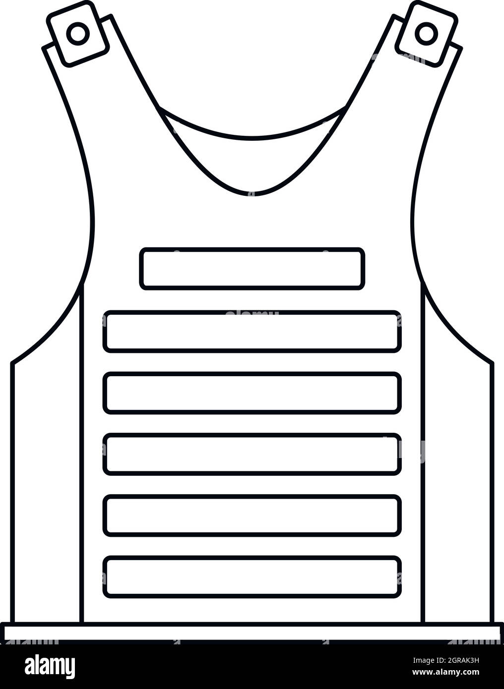 Veste militaire, l'icône de style contour Illustration de Vecteur