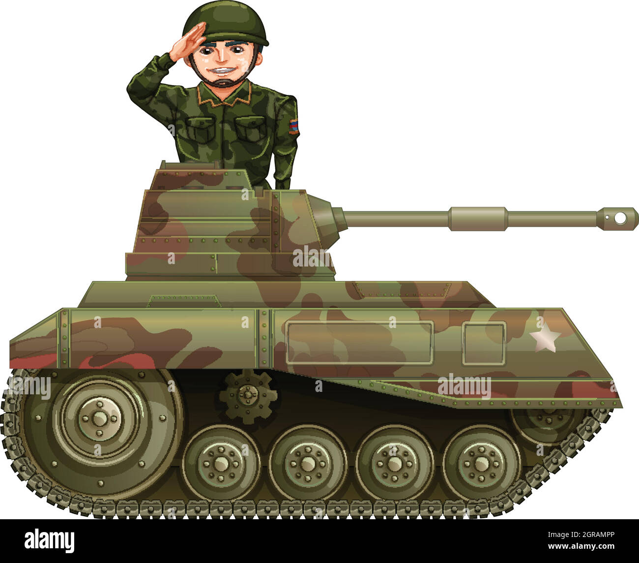 Soldat sur un char Illustration de Vecteur