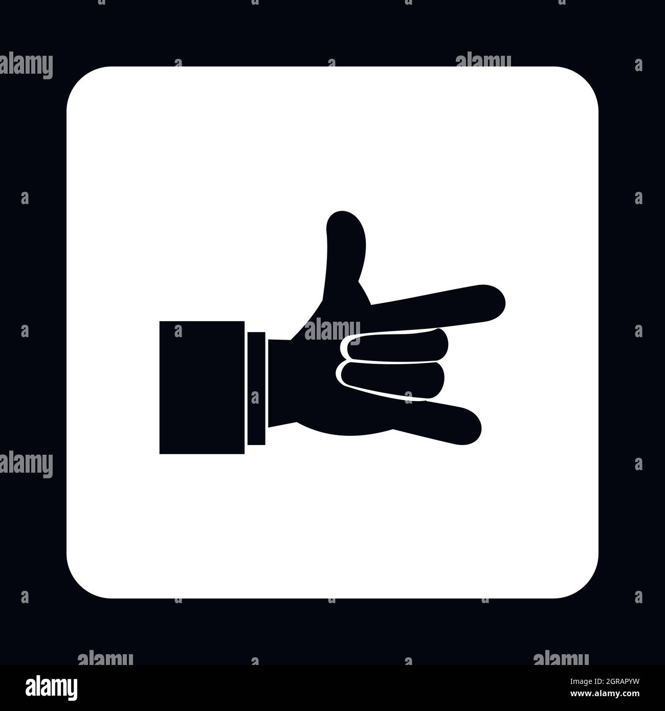Je t'aime icône de signe de main, le style simple Illustration de Vecteur