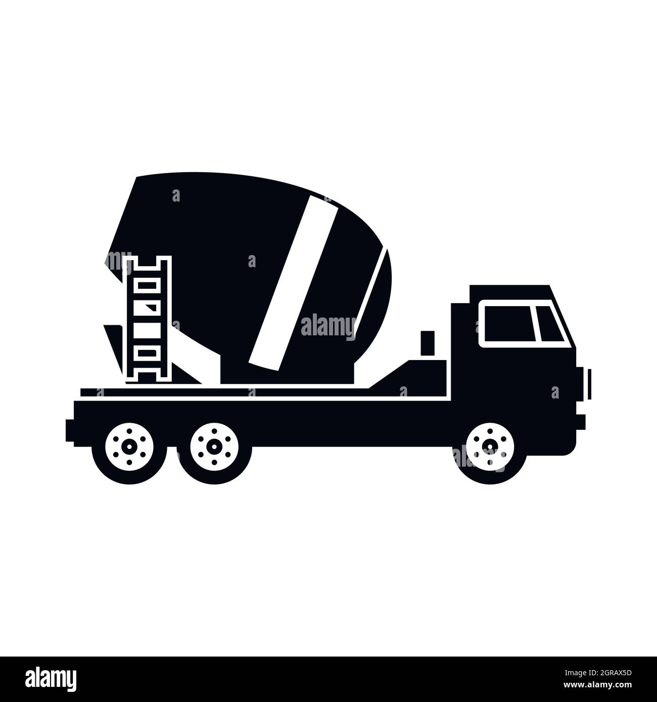 Camion malaxeur de béton, l'icône de style simple. Illustration de Vecteur