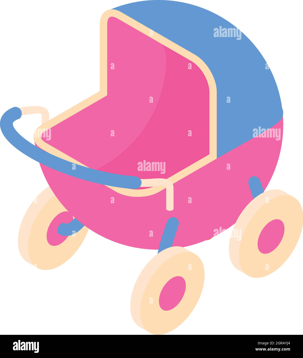 Poussette de bébé, l'icône de style cartoon Illustration de Vecteur