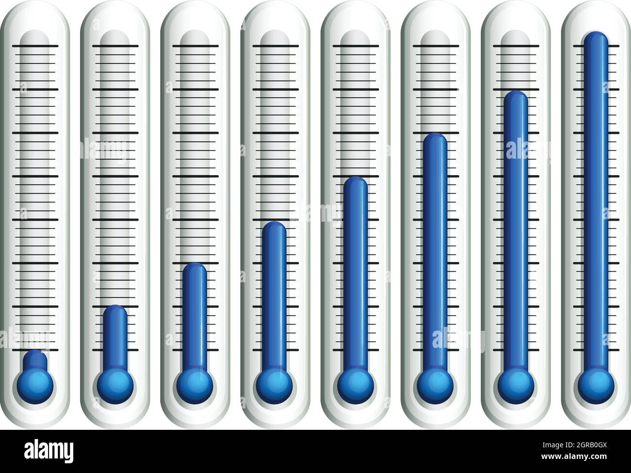 Thermomètre avec liquide bleu Illustration de Vecteur