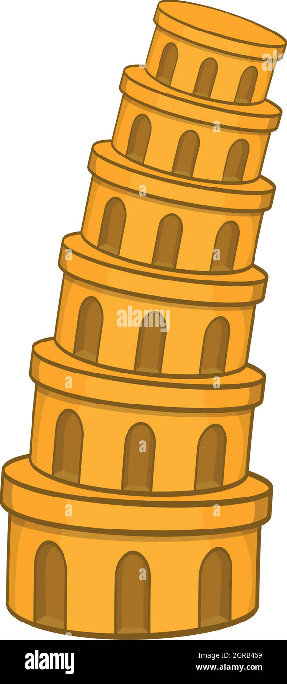 La Tour de Pise, l'icône de style cartoon Illustration de Vecteur