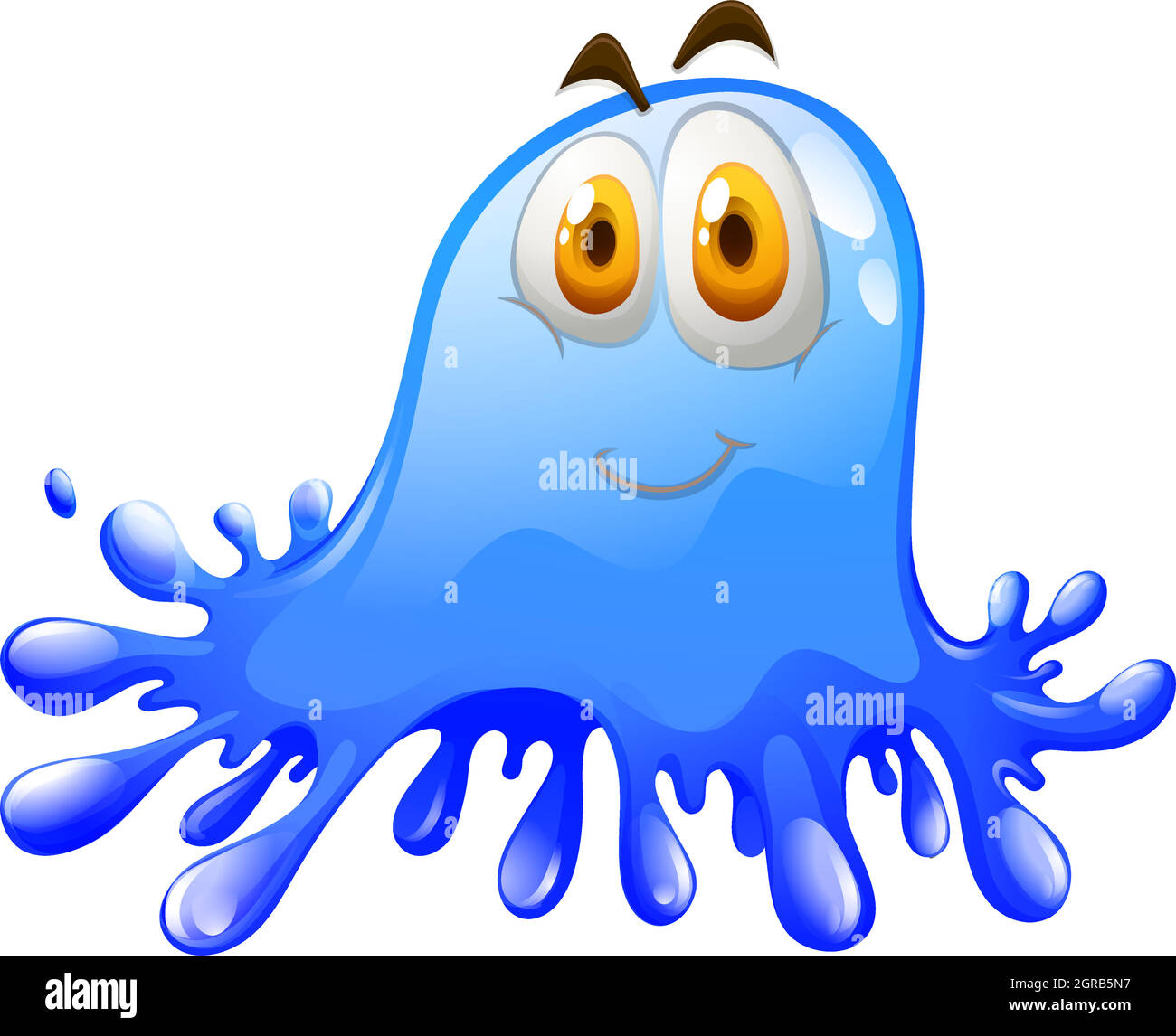 Bleu éclabousse avec le visage Illustration de Vecteur