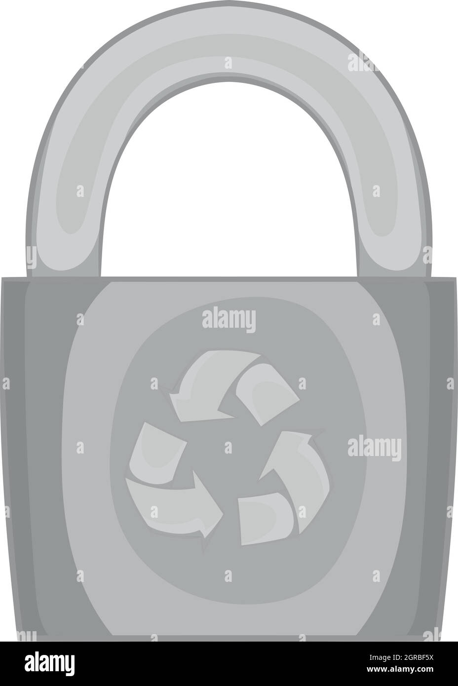 L'icône de cadenas avec symbole recyclage Illustration de Vecteur